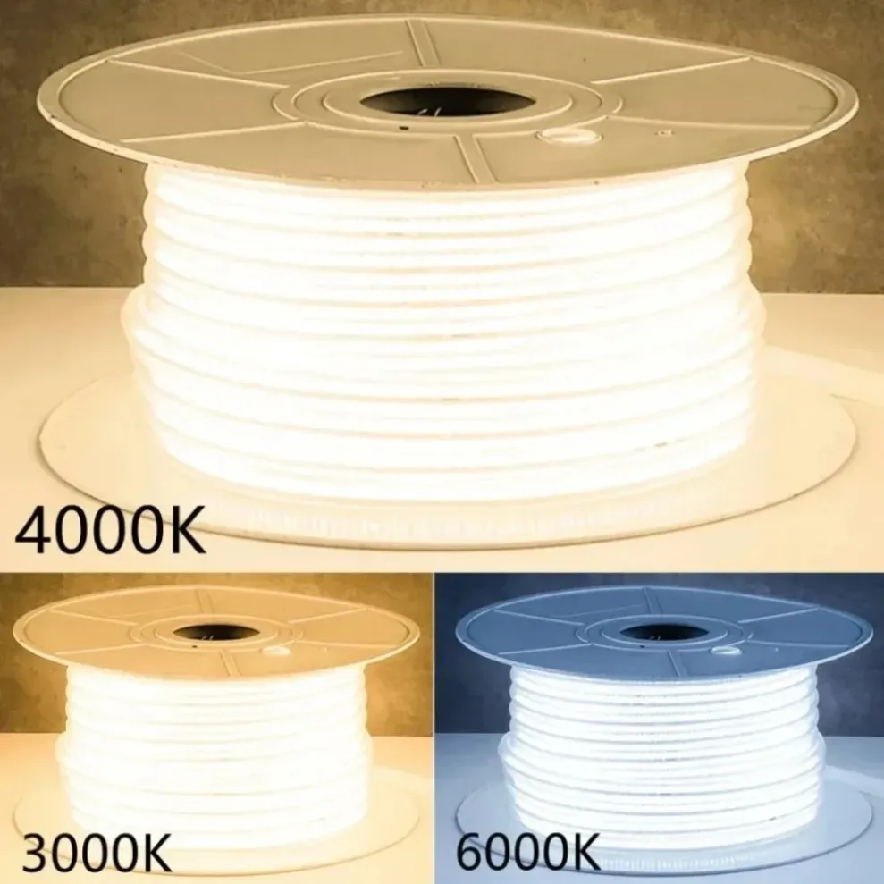 10mm Lens COB LED Strip AC220V RA95 288LEDs/m with Dimming EU plug IP65 Waterproof Flexible Tape for Home Garden Courtyard Decor view 6