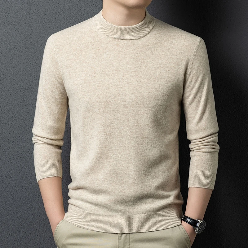 

Базовая одежда из козьего кашемира, хорошее качество, зима 2025 года, повседневный теплый свитер с круглым вырезом, джемпер с длинными рукавами, мягкие кашемировые шерстяные топы