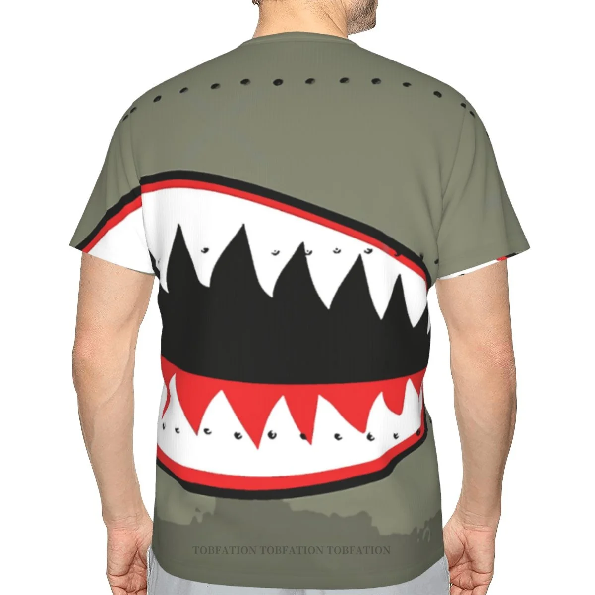Tiger Animal Lover Men's TShirts Flying Shark Mouth 3D Printed Breathable Retro Short-Sleeved Polyester O-Neck Tops Streetwear
