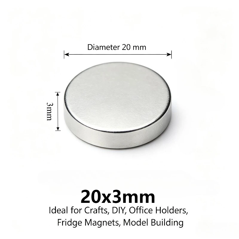 20x3mm Round Neodymium Magnet 20*3 mm Powerful NdFeB Rare Earth Disc Magnet for Fridge DIY Industrial Use 20mm*3mm