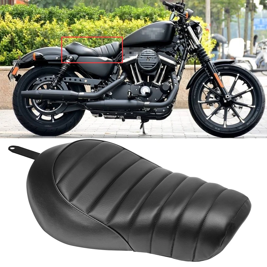 

Motorcycle Black Leather Front Driver Solo Seat For Harley Sportster Iron XL 883 1200 XL883N Roadster Custom 2016-2021