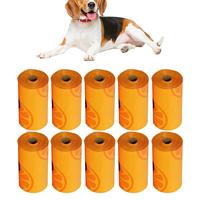 Dog Poop Bags Rolls 7 Pieces Extra Thick Dog Poop Bags Rolls Citrus Scented Tear Resistant Garbage Containers Leak Proof Pet