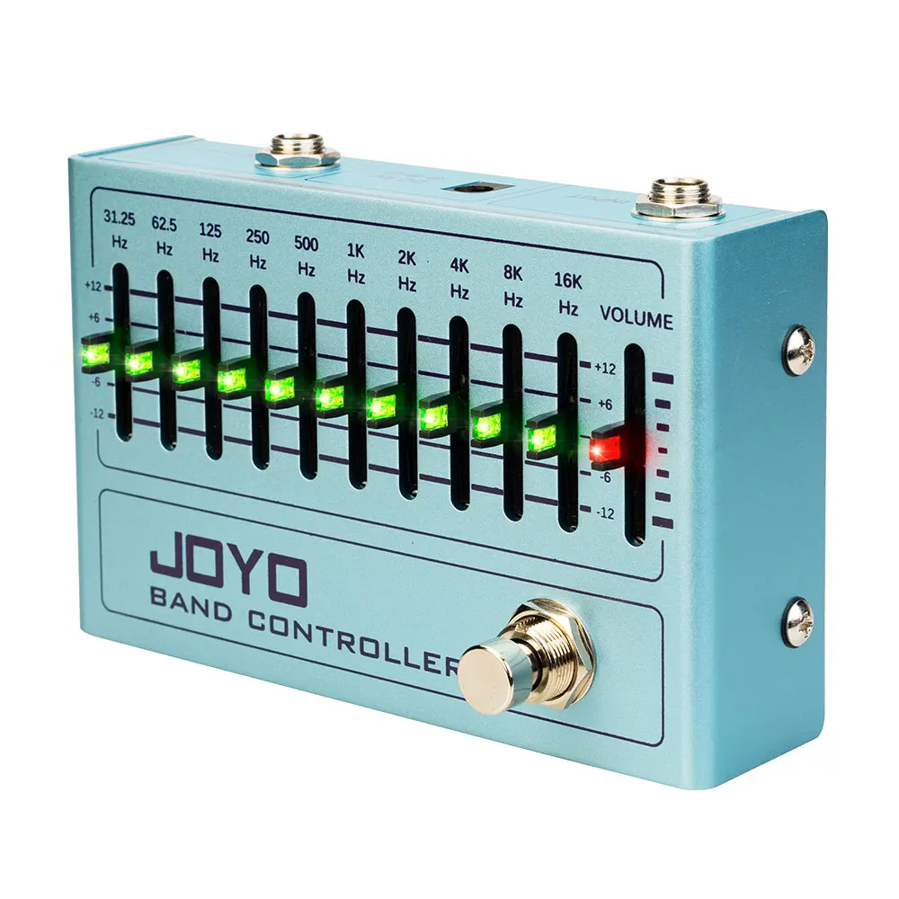 JOYO R-12 BAND CONTROLLER 10 Band EQ Guitar Pedal Support ±12dB Boost Ranges from 31.25Hz to 16kHz Suitable for Guitar and Bass
