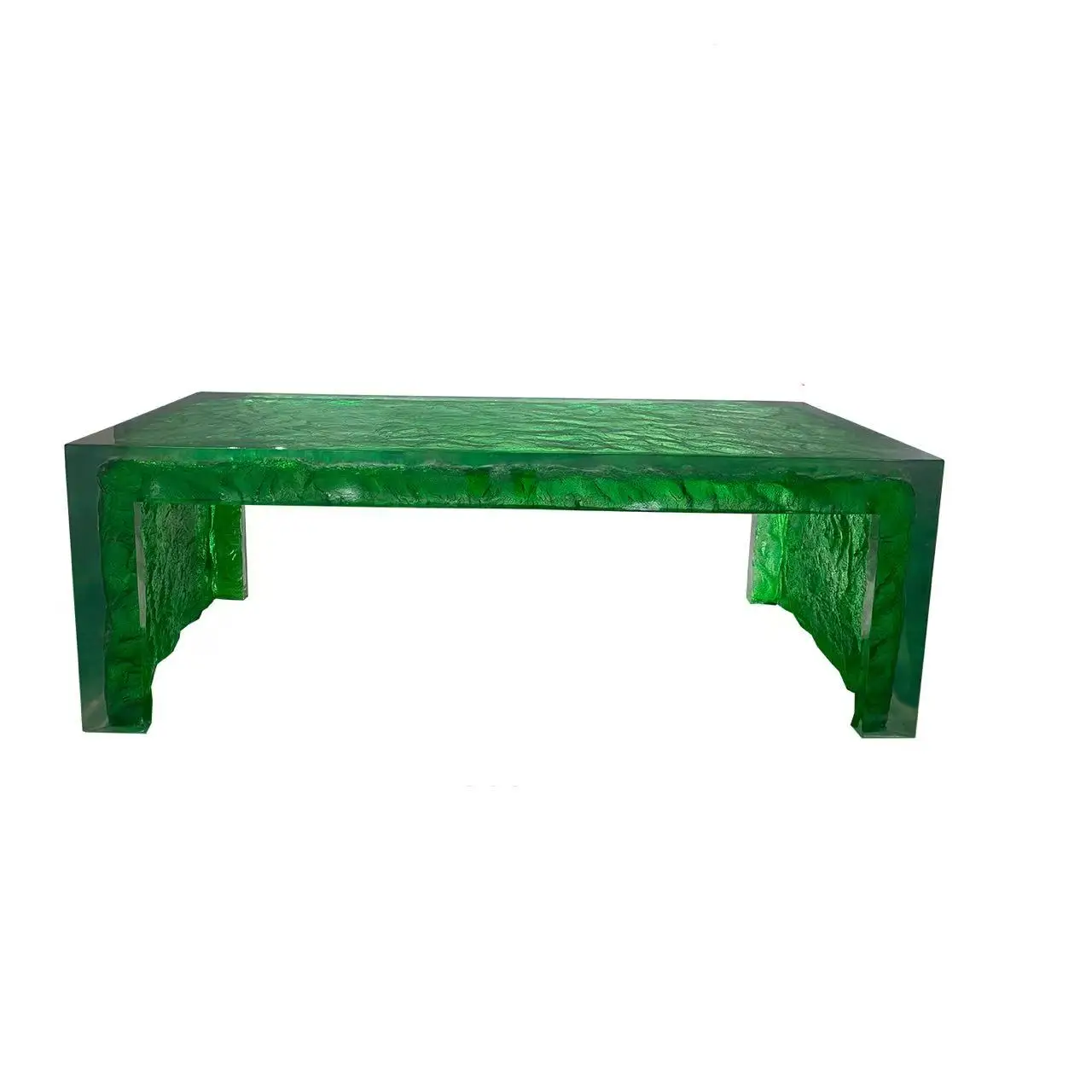 *Sleek Luxury Nighttime Glowing Focal Point Transparent Resin Dining Table with Contemporary Design for Hotels Offices & Villas