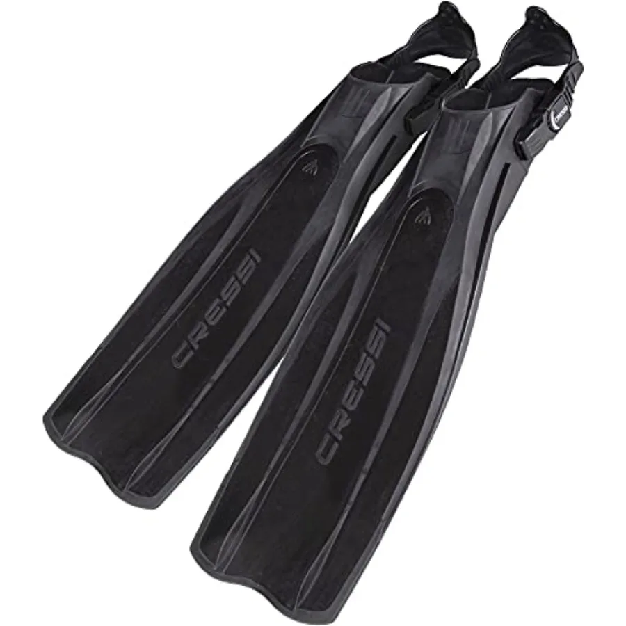Scuba diving fins for underwater sports polypropylene material black color lightweight and well-balanced design with open heel