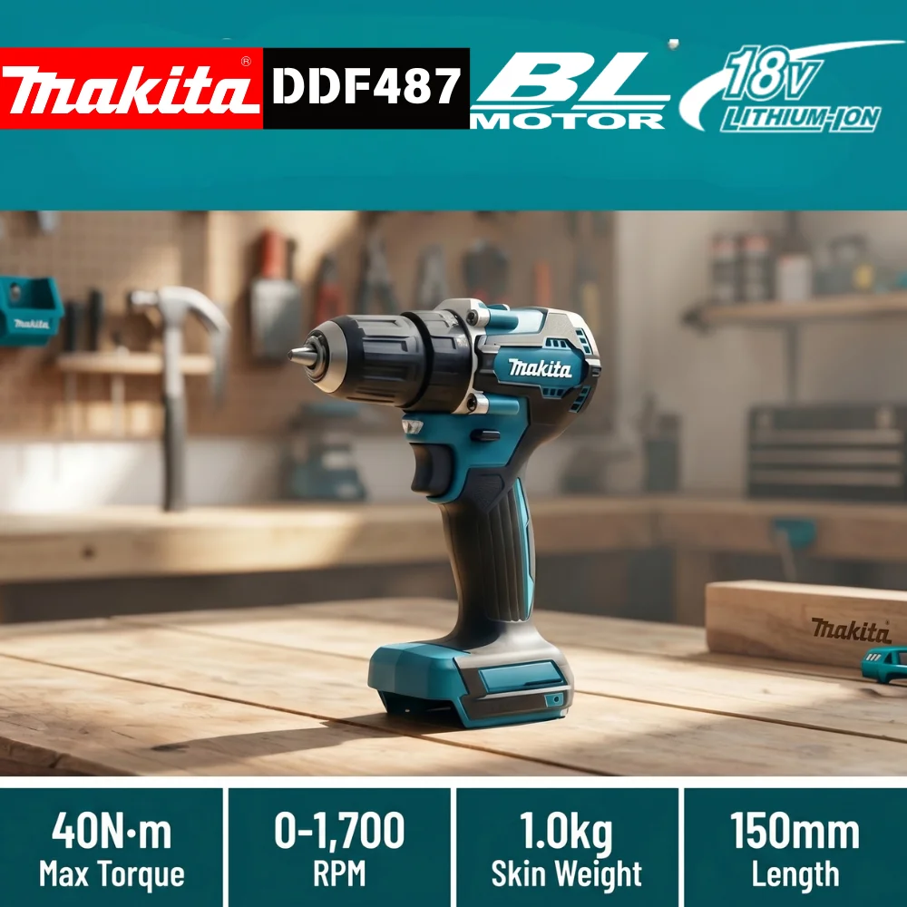 

Makita DDF487 Brushless lithium electric rechargeable impact drill large torque screwdriver For 18V Battery