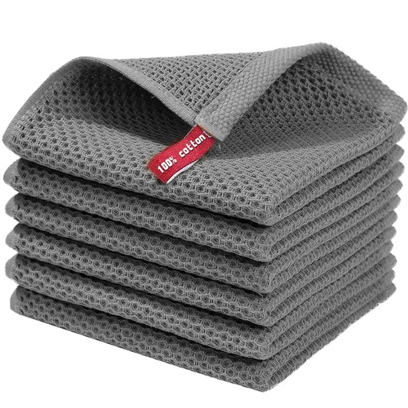 6 pçs nenhum traço favo de mel absorvente prato talheres cozinha pano toalha limpeza de vidro ferramenta toalha