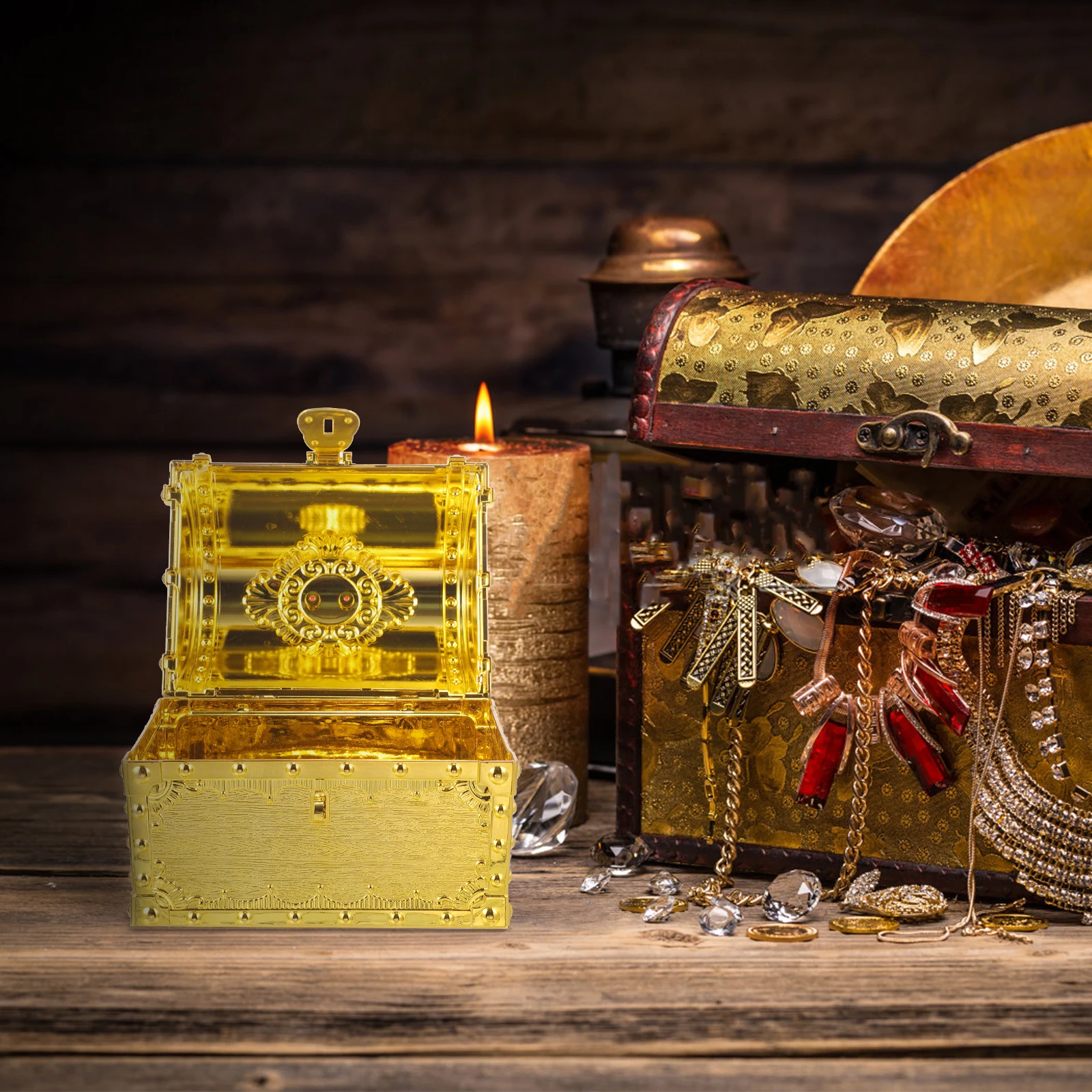 

Venue Setting Props Treasure Box Child Chest Pirate Plastic Vintage Style Small