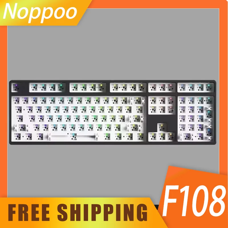 

Noppoo F108 Mechanical Keyboard Kit Three Mode RGB Hot Swap Gaming Keyboard 108 Keys Customized Office PC Gamer Accessories Gift