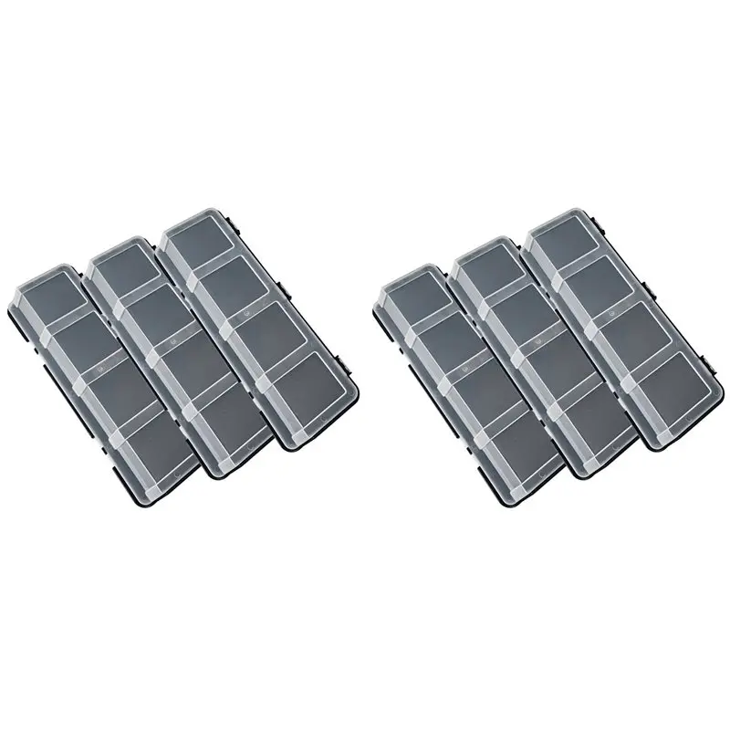 

AB06 6 шт. ящик для хранения деталей пластиковый винтовой органайзер с 4 отделениями для инструментов контейнер с крышкой футляр для хранения