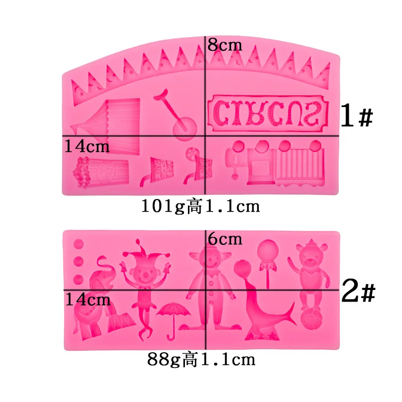 Cartoon Jokers Resin Silicone Mold Amusement Park Circus Epoxy Resin Mould Clown Chocolate Mold Cake Decorating Silicone Mold