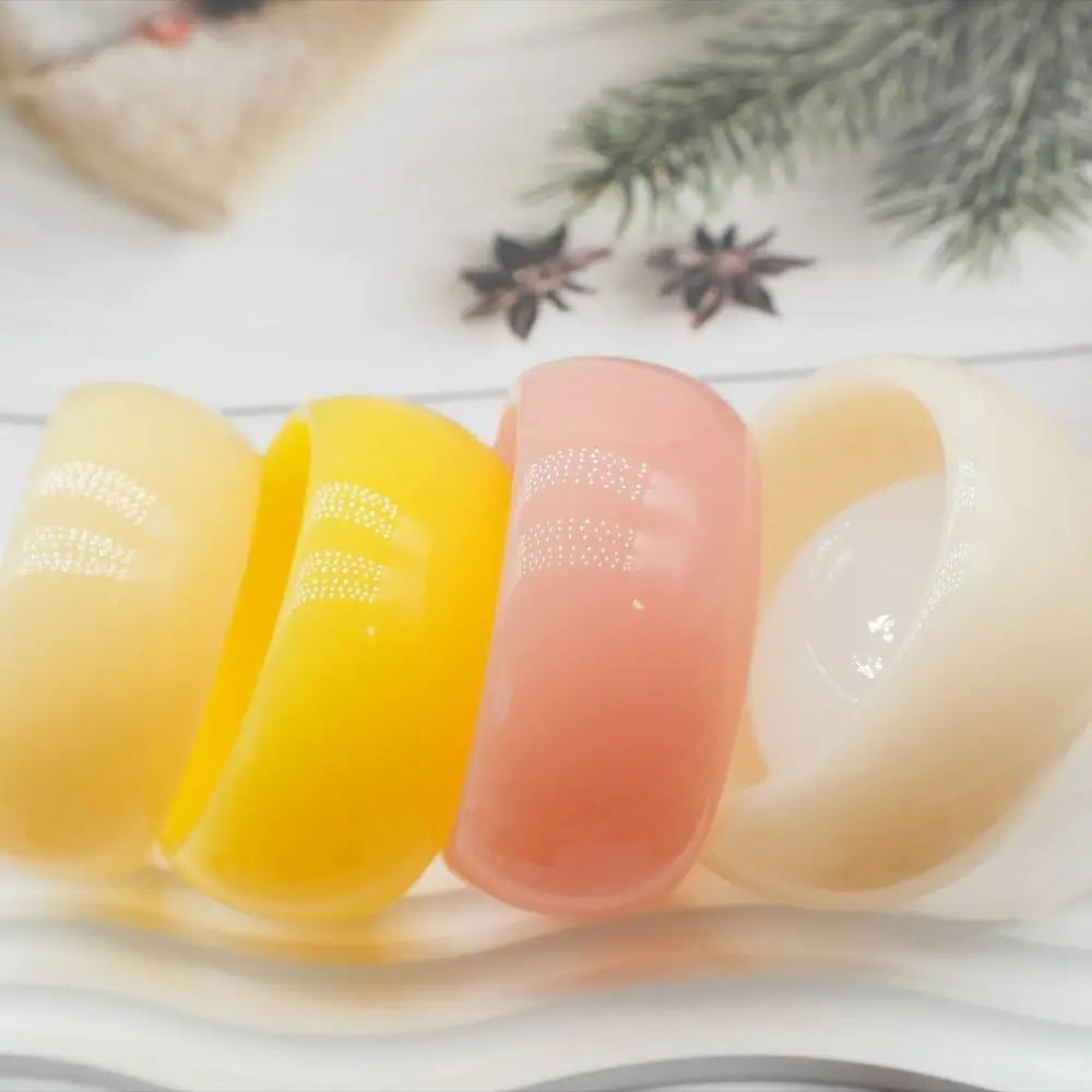 Bohemian Acrylic Open Bangle Shiny Smudging Jelly Color Wide Bracelet Jewelry Accessories Minority Design Retro Hand Ring