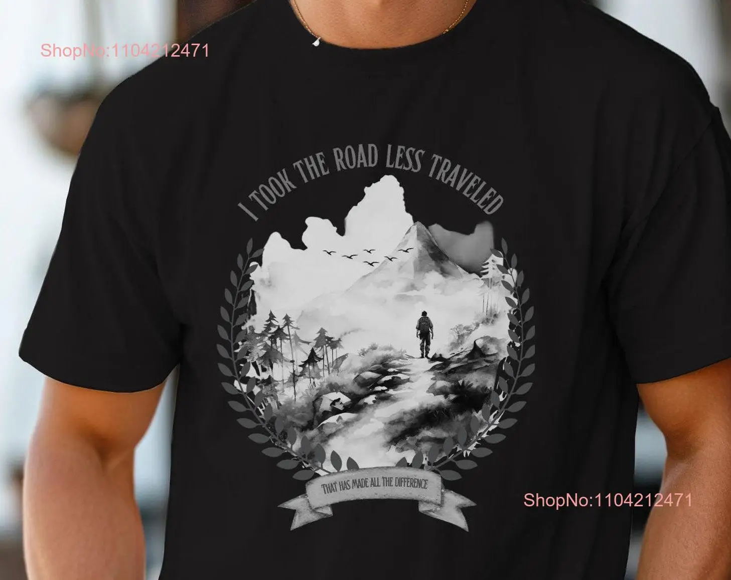 Hiking T Shirt The Road Not Taken Comfort Colors Hiker backpacking mountain adventure awaits travel long or short sleeves