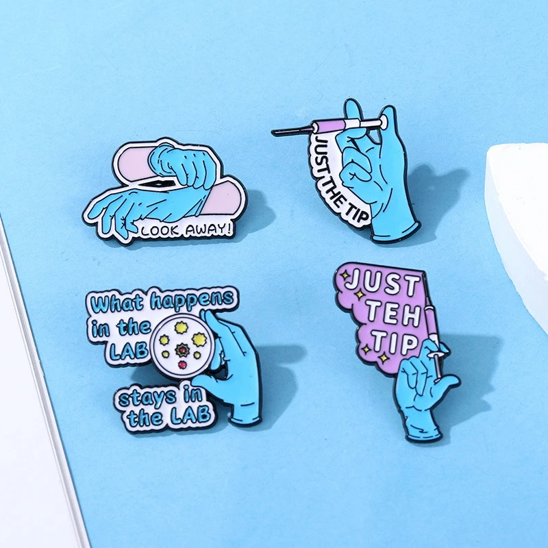 New Cute Cartoon English Medical Nurse Design Metal Brooch Pins Badge For DIY Clothing Bags Hat Scarf T-shirt Jacket Decoration