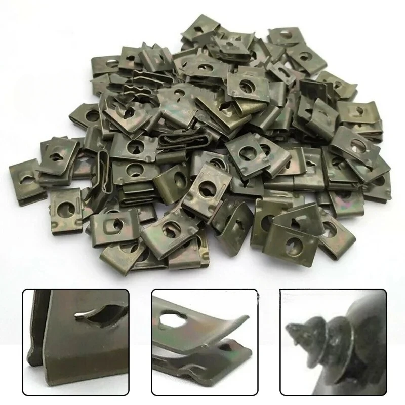 Auto Self-tapping Screw Fasteners Car Metal U-shaped Spacers Self-Tapping Screws Kit Auto Motorcycle Modification Accessories