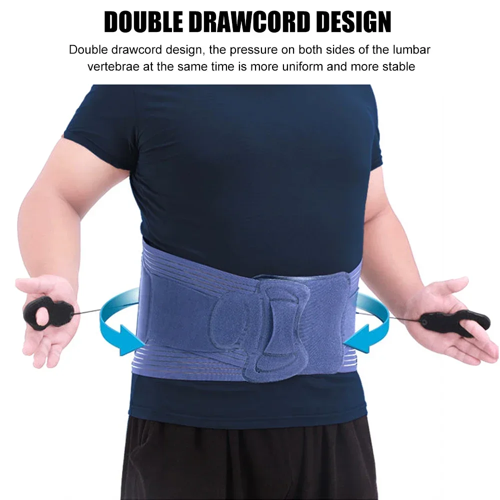 Adjustable Back Brace Lumbar Decompression Waist Sacral Orthosis Support for Sciatica Herniated Discs, With Dual-Pulley System