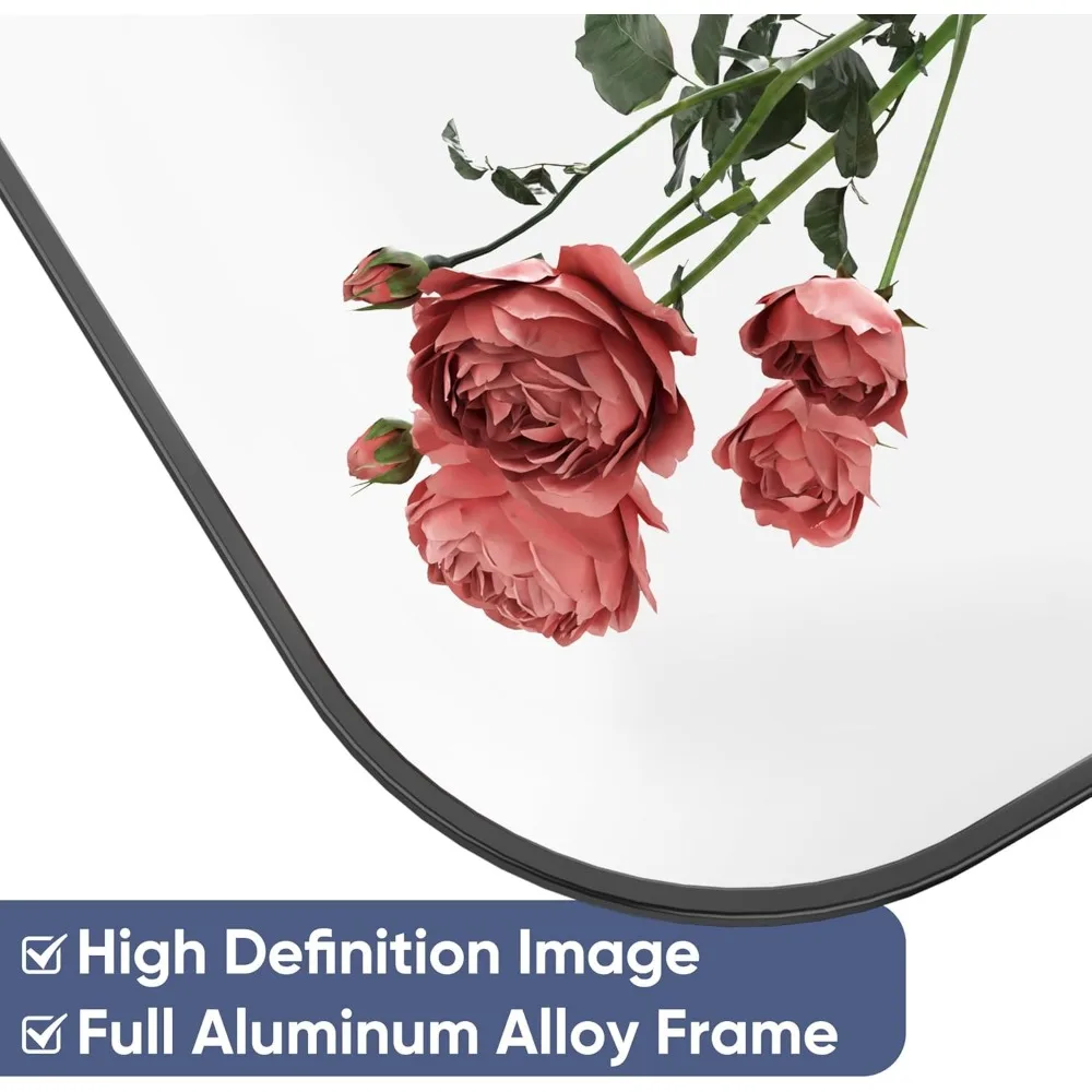 Large Arched Freestanding Floor Mirror, 71x27 Full Body Mirror with Stand for Bedroom and Living Room