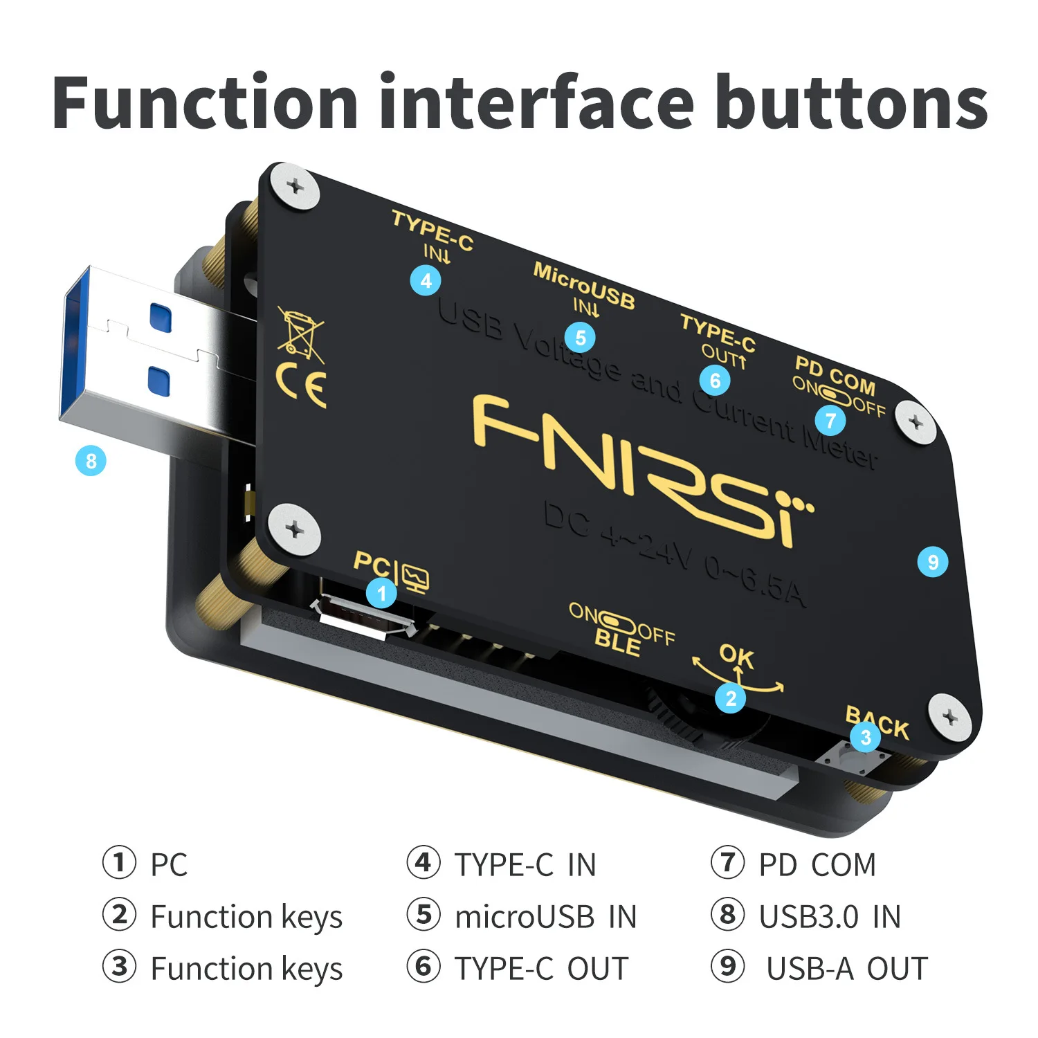 FNIRSI FNB48S PD Trigger Voltmeter Ammeter Current DC 4-24V USB Capacity Test QC4 + PD3.0 2.0 PPS Fast Charging Protocol