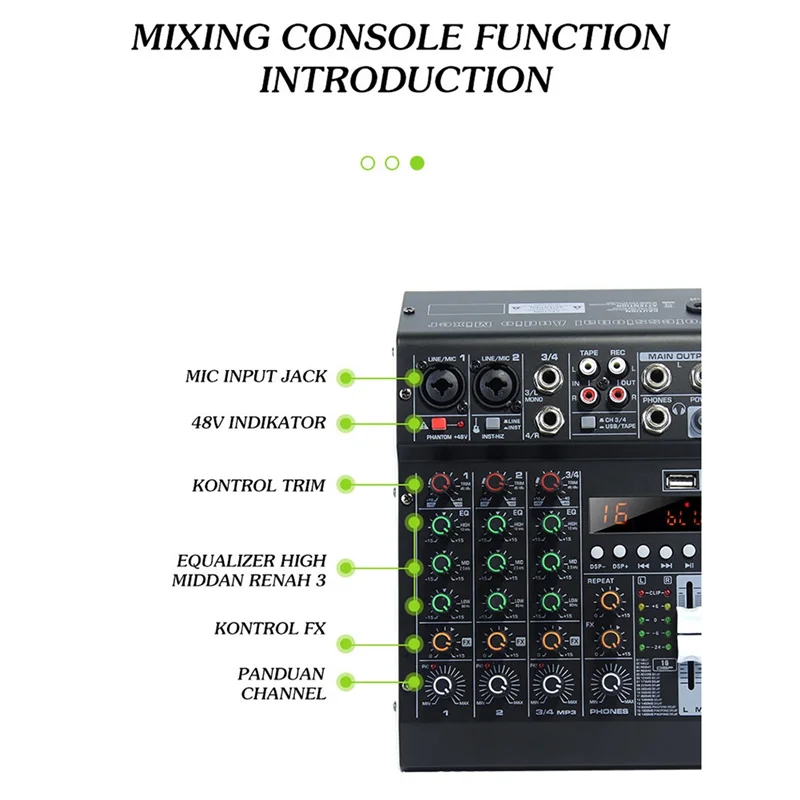 

B21B HM-4M 4 Channel Studio Audio Mixer Sound Mixing Console For PC Recording DJ Stage Family KTV Campus Speech Meeting