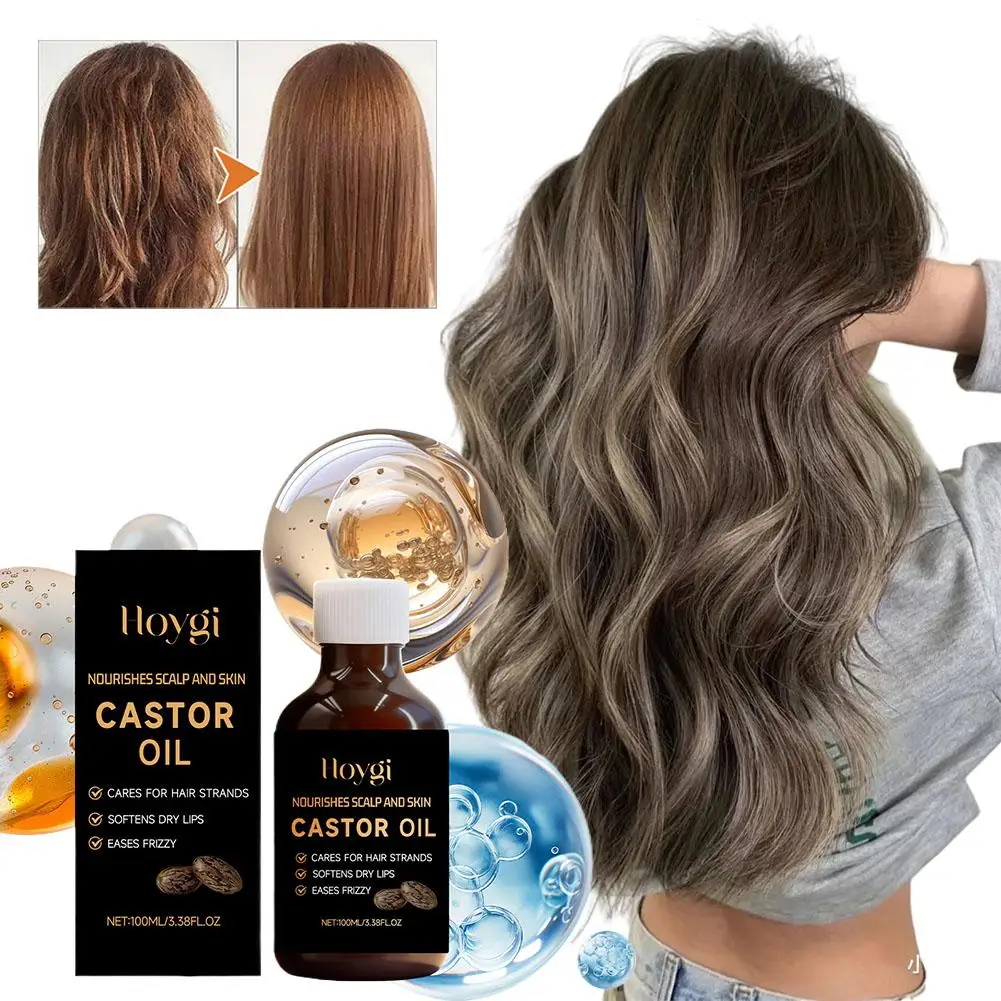 Body Care Essential Oil Castor Seed Lightweight Nourishing Skin Hydrate Eases Frizzy Softens Skins Non-greasy Nursing Hair Serum