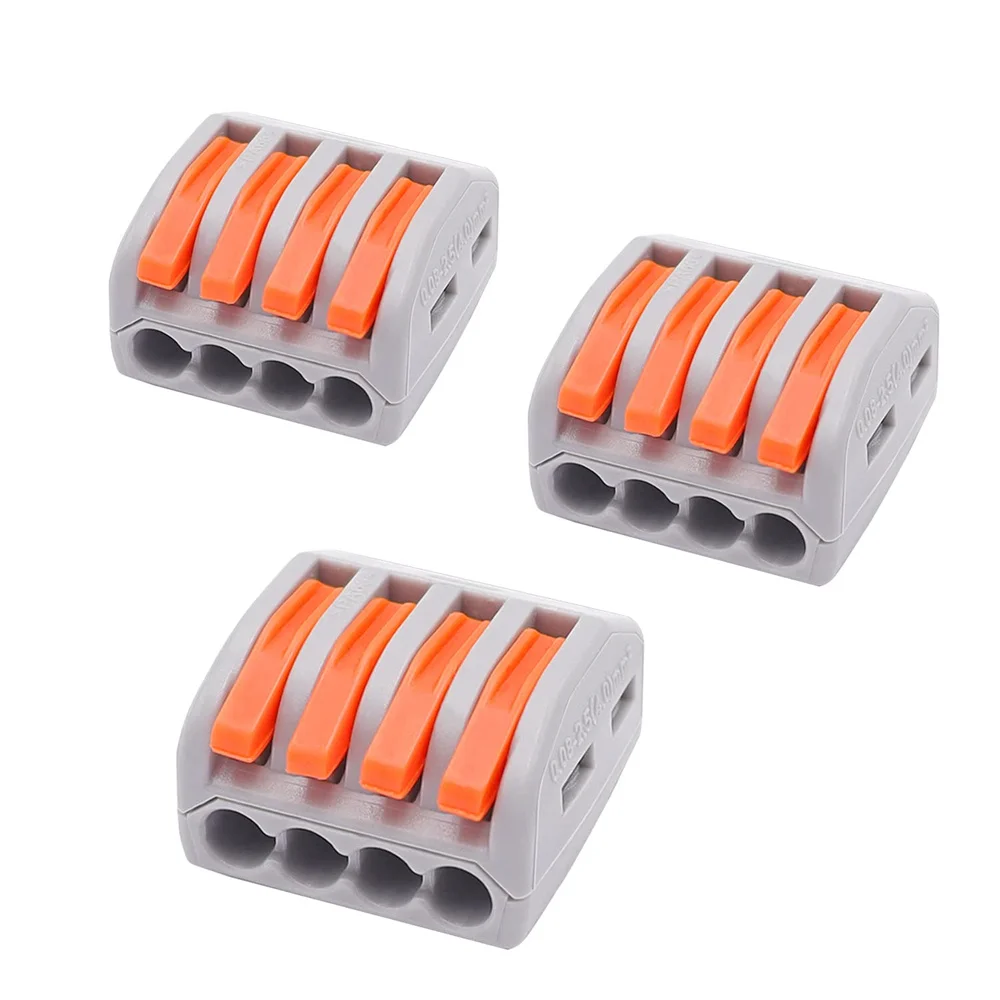 

50 Pcs 4 Port Lever Wire Conductor Compact Wire Connectors Fast Connection Terminal Suitable for Multiple Types of Wires