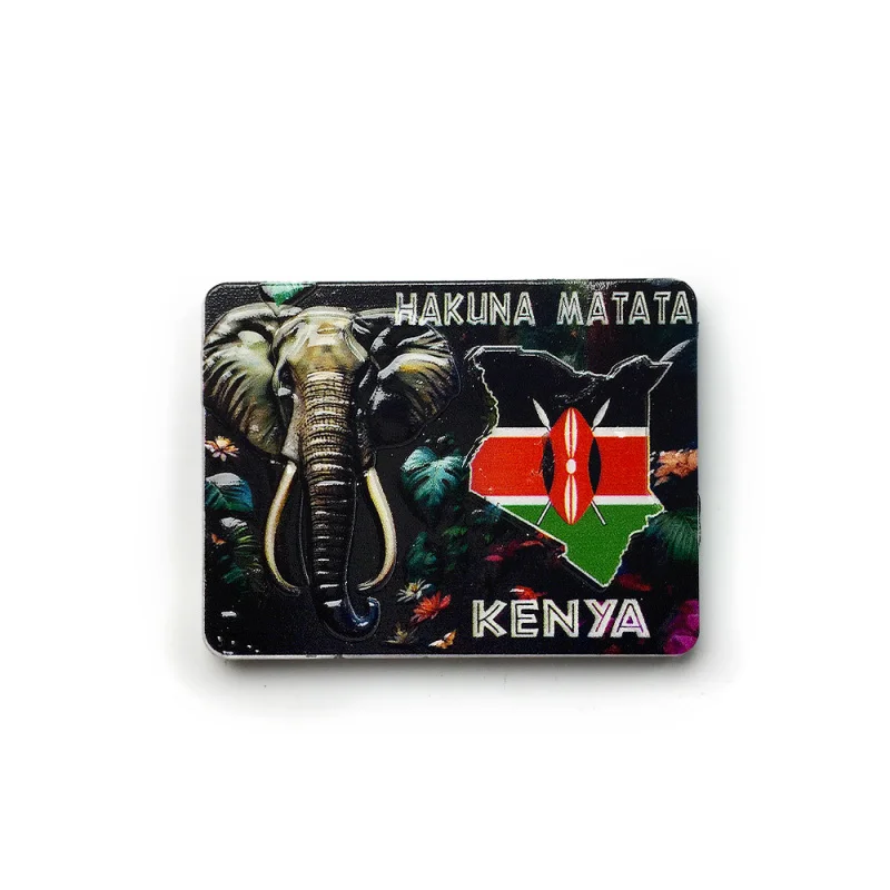 

Kenya Flag Creative African Elephant Cultural Creative Magnetic Refrigerator Magnet Travel Souvenirs Home Decorations Souvenirs
