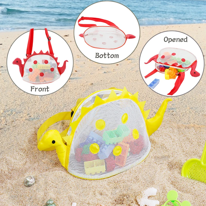حقيبة شبكية للشاطئ للأطفال ، مجموعة ألعاب خارجية ، حقيبة ظهر للتخزين ، ديناصور ، قذيفة ، نمط جديد ، 2023