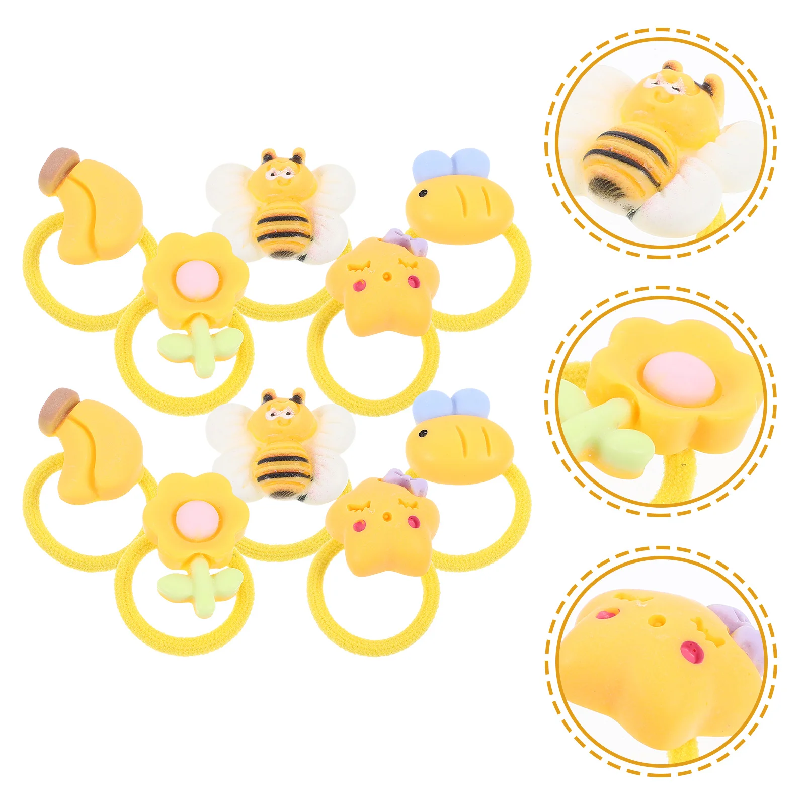 

10Pcs Party Dog Hair Ties Girl Puppy Accessories Stylish Elastic Bands for Small Dogs Comfortable Non Damaging Hold