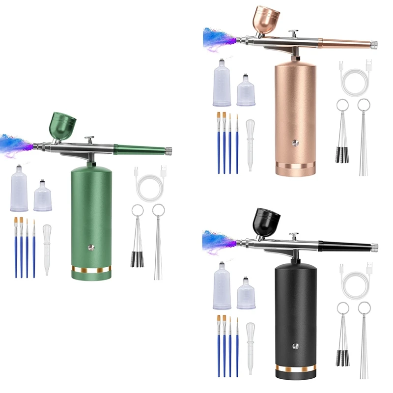 Airbrush Kit With Compressor - 48PSI Rechargeable Cordless Non-Clogging High-Pressure Air Brush Set