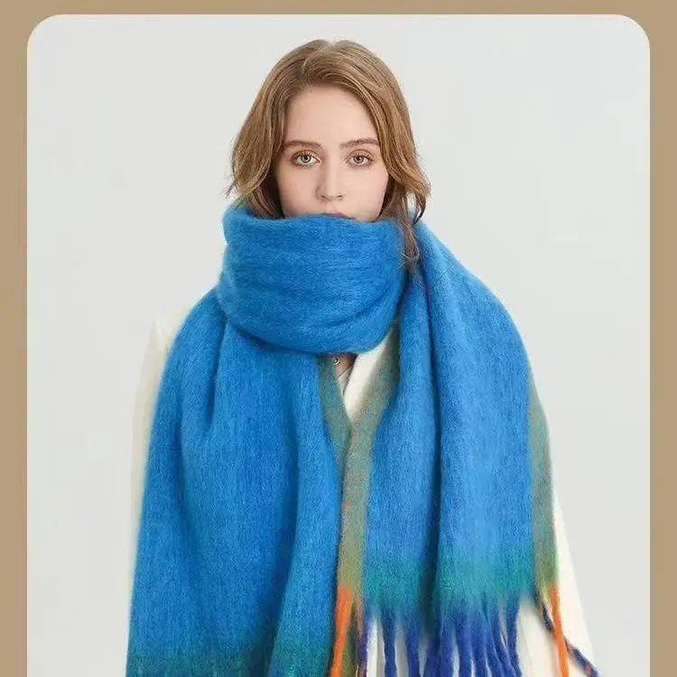 

Unisex Velveted Knitted Scarf Winter Warm Soft Thermal Neck Wrap for Men Women Daily Commute Cold Weather Decorate the gift