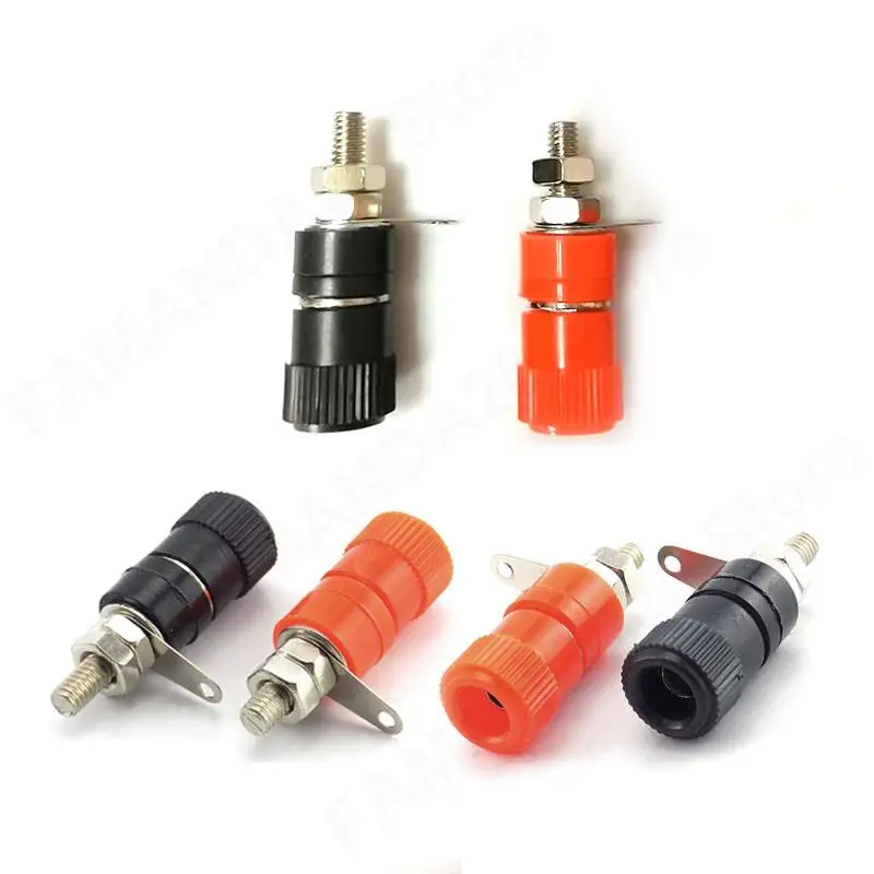 Red and Black DIY Connectors 4mm Banana Plugs Posting Connector Splice Terminals For Amplifier Speaker Terminal Audio Jack M2