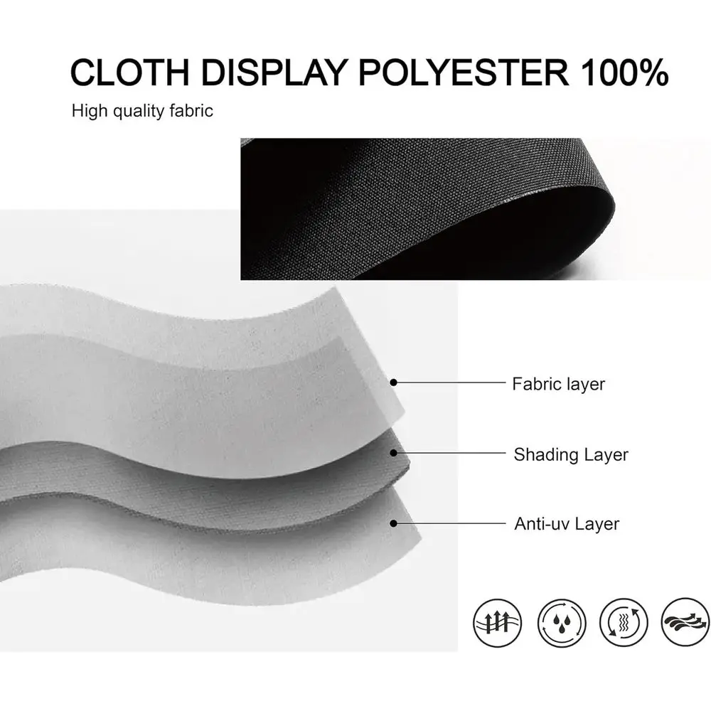 ظلال تعتيم لاسلكية 100%، سهلة التركيب، 75 ارتفاع × 41 وات، أسود، للنوافذ والأبواب