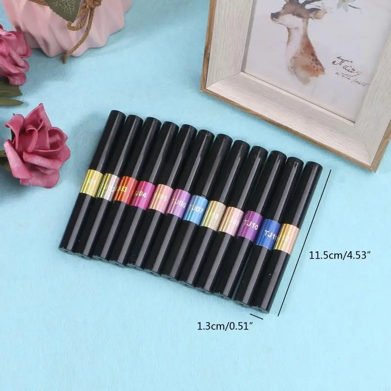 C1FE Powder Pen 12 Colors Good Mirror Effect Resin Casting Tools for Girl