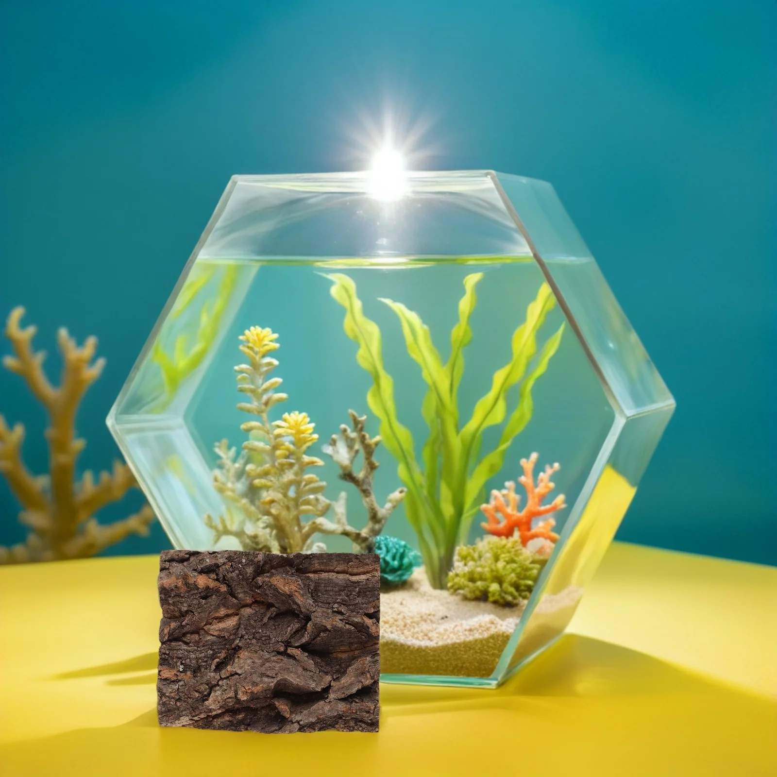 

4Pcs Pet Landscape Decoration Reptile Climbing Platform Bark Hideout for Terrarium Aquarium Lizards Snakes Turtles Habitat