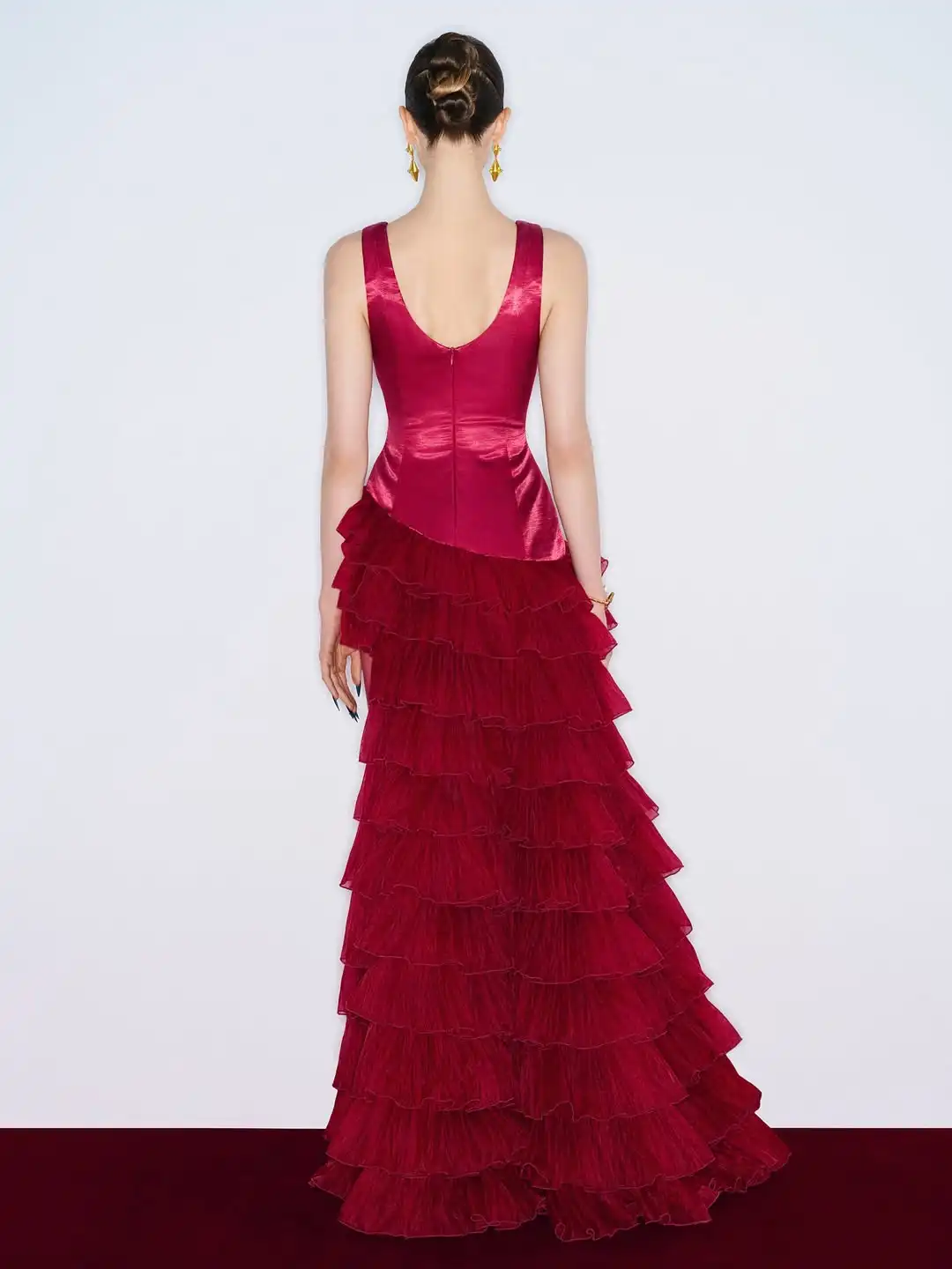 Sexy barco pescoço cintas de espaguete noite clube vestidos de festa assimétrico em camadas babados tule vestido de baile dançarino usar feito sob encomenda