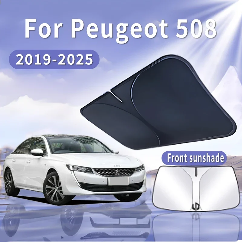 

Складной автомобильный солнцезащитный козырек для Peugeot 508 2019 ~ 2025 2020, солнцезащитный козырек на лобовое стекло, теплоизоляция, летнее охлаждение, автоаксессуары