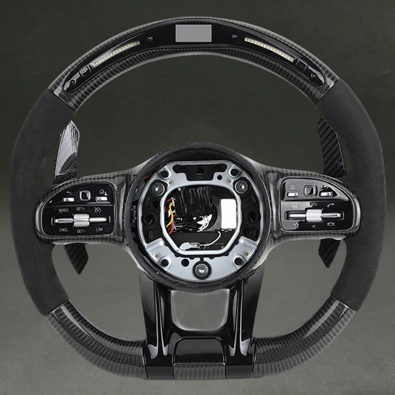 

Suitable High Quality Real Carbon Fiber Steering Wheel W809 W204 W212 W205 W218 with Perforated Leather Suede Be