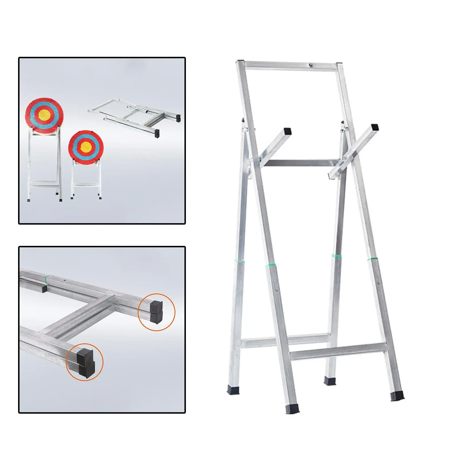 Folding Archery Target Stand Easy to Carry for Indoor Practice Premium Wear Resistant Retractable Stainless Steel Targets Holder