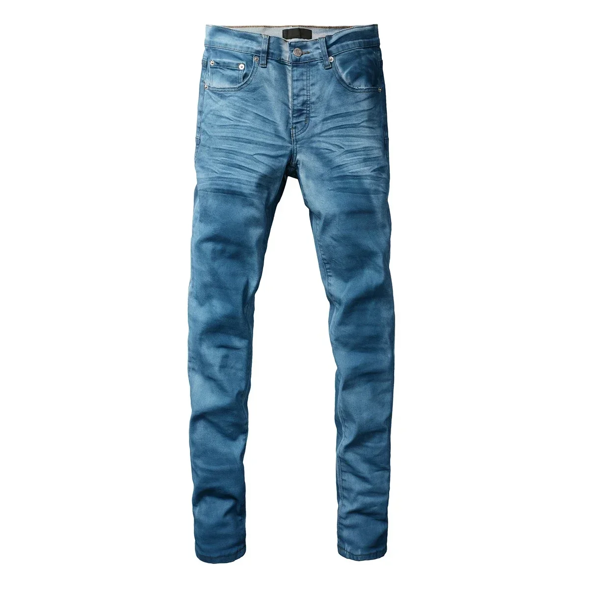 

Men's High Streetwear Men Distressed Dark Blue Stretch Skinny High Qaulity Brand Ripped Jeans ripped jeans