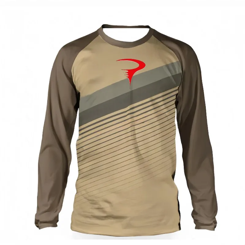 

Off road motorcycle DH mountain bike men's endurance printed long sleeved T-shirt, off-road vehicle quick drying breathable top