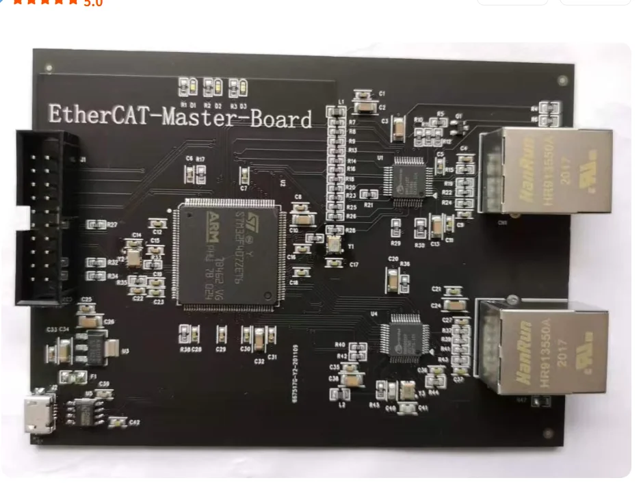 EtherCAT main station development board fiber customized embedded STM32 servo control dual network redundancy