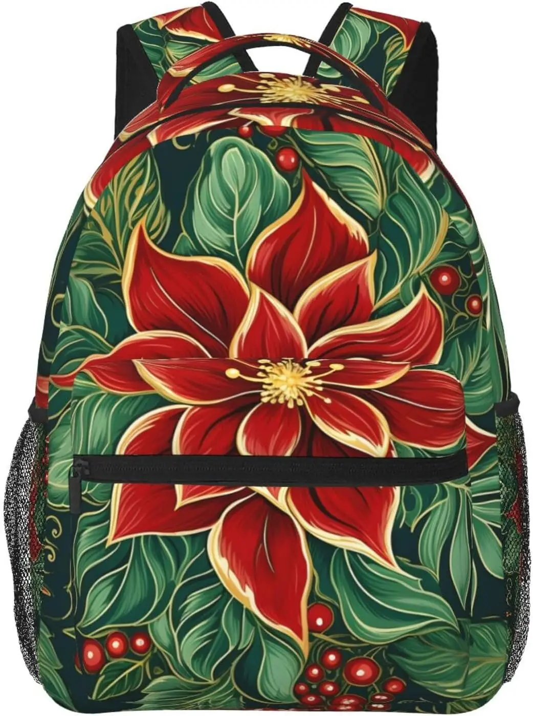

Рождественский легкий рюкзак для ноутбука с растениями и цветами, легкий многоцелевой дорожный повседневный рюкзак унисекс, студенческие рюкзаки f
