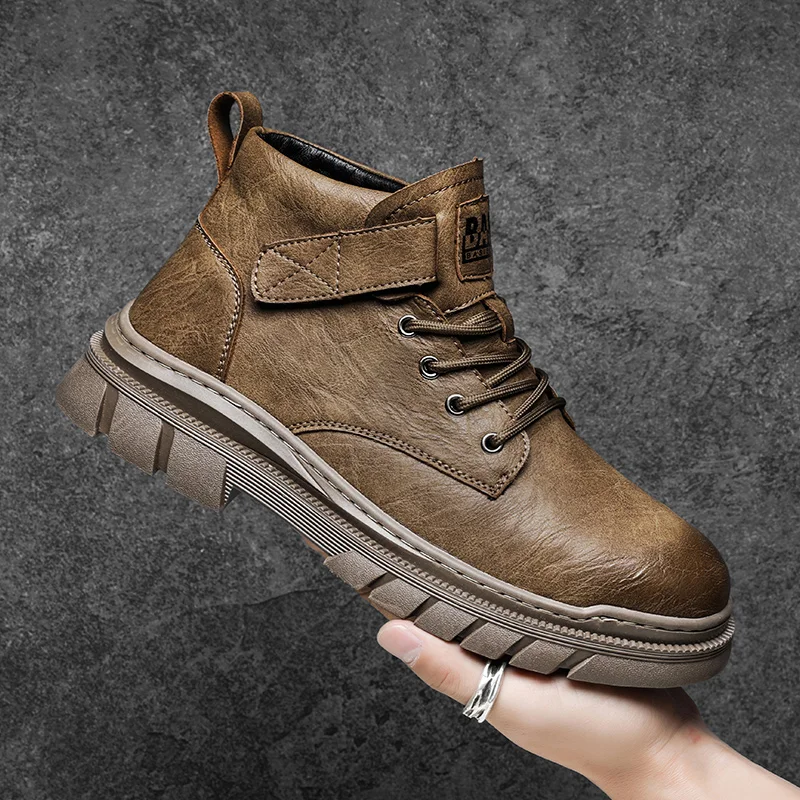 

New Men's Shoes: Chelsea Boots for Men, One-Click Slip-On Fashion Boots, Large-Size Reversible Leather Short Boots, Men's Genuin