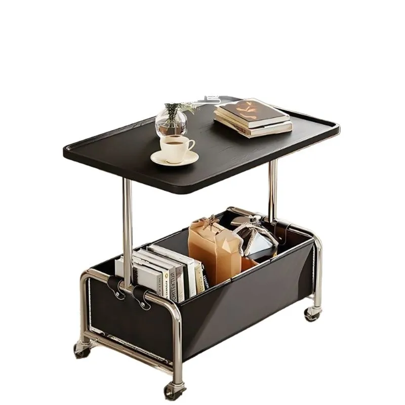 

Modern coffee table, small table, shelf, mobile simplicity, high-end cart, sofa, living room, bedside light luxury