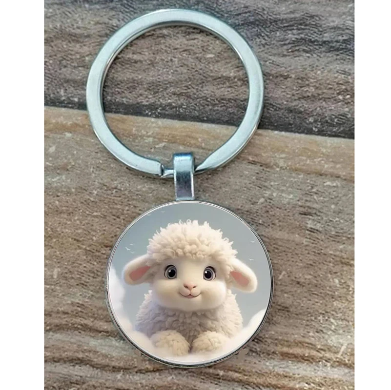 Super cute sheep men's keychain, full of love keychain, unique gift