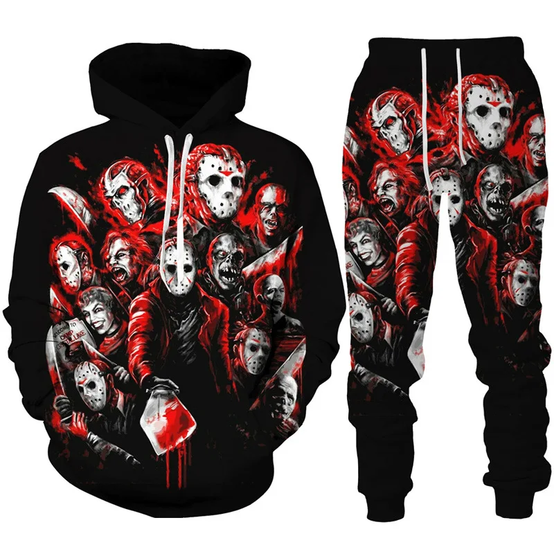 Horror Movie Michael Myers 3d Printed Hoodie+Pants Sweatpants Male Tracksuit Set Fashion Suit Autumn Winter Casual Sweatshirts