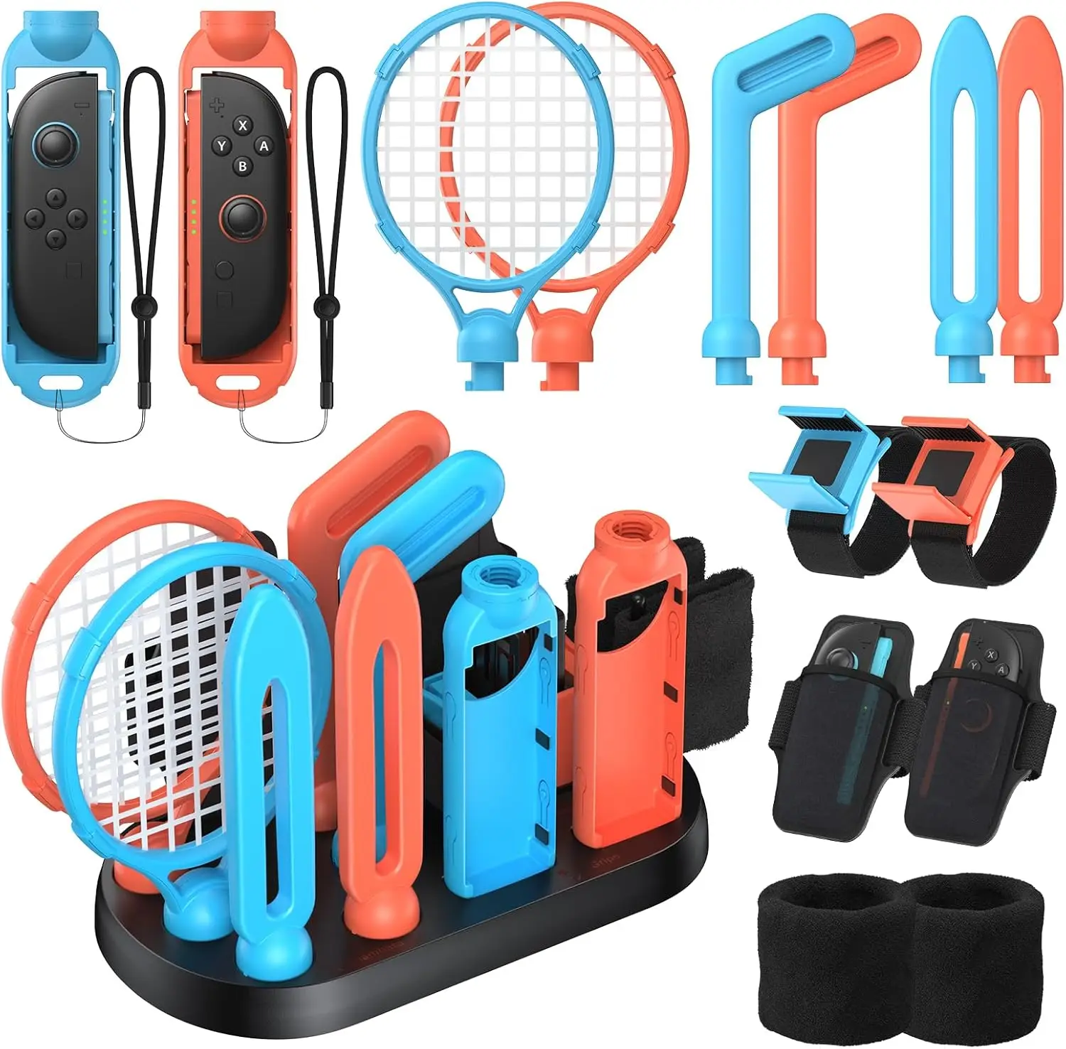 

All In One 19 in 1 Switch 2 Sports Accessories Bundle for Switch2 Game Kit Golf Club Tennis Racket Wrist Strap Travel Bag Case