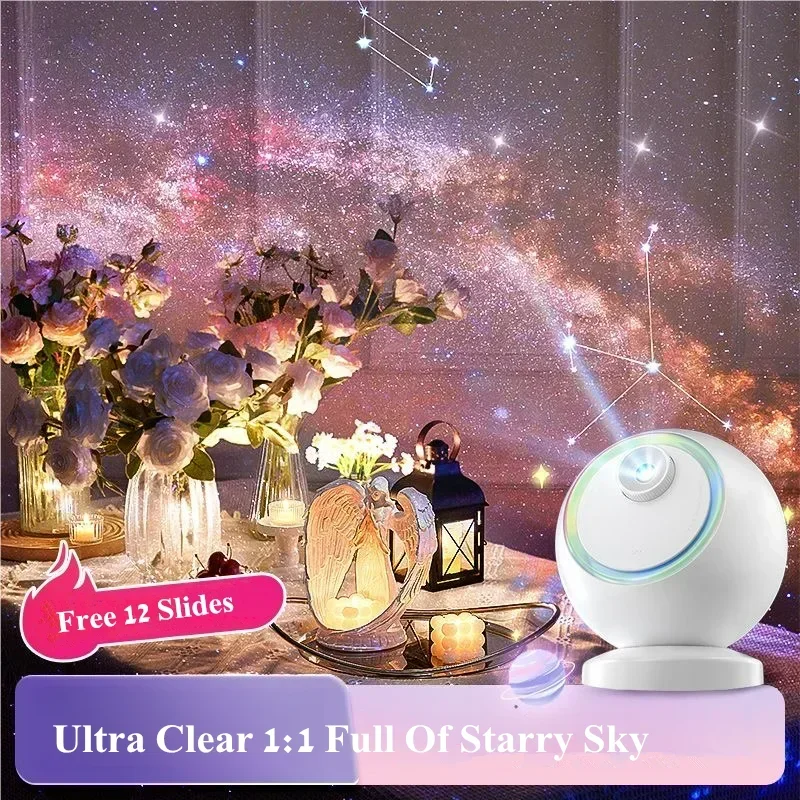 Multi-function Projector Lamp USB Rechargable Planetarium Night Light White Noise Speaker Galaxy Star Ceiling Decorative Lights