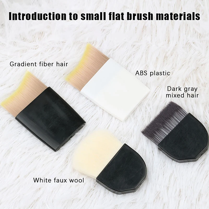 1 Uds. Cepillo de base ultrafino de una línea, cepillo para máscara en forma de media luna, mango corto, cerdas suaves y esponjosas, herramienta de belleza profesional