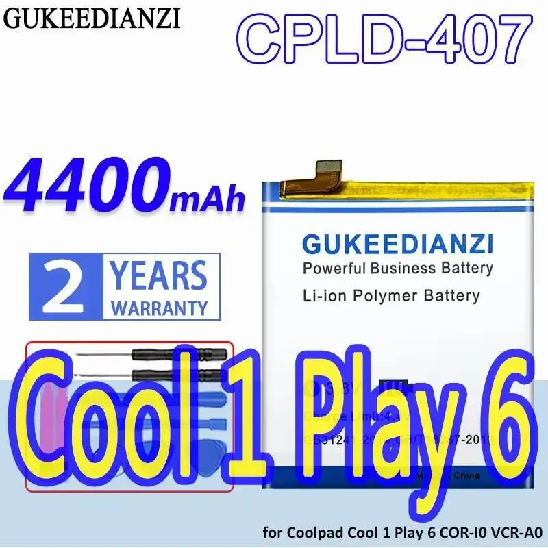 

Mobile Phone Battery 4400Mah Fast Charging For Coolpad Cool 1 Play 6 Cor-I0 Vcr-A0 Cpld-407 Safe